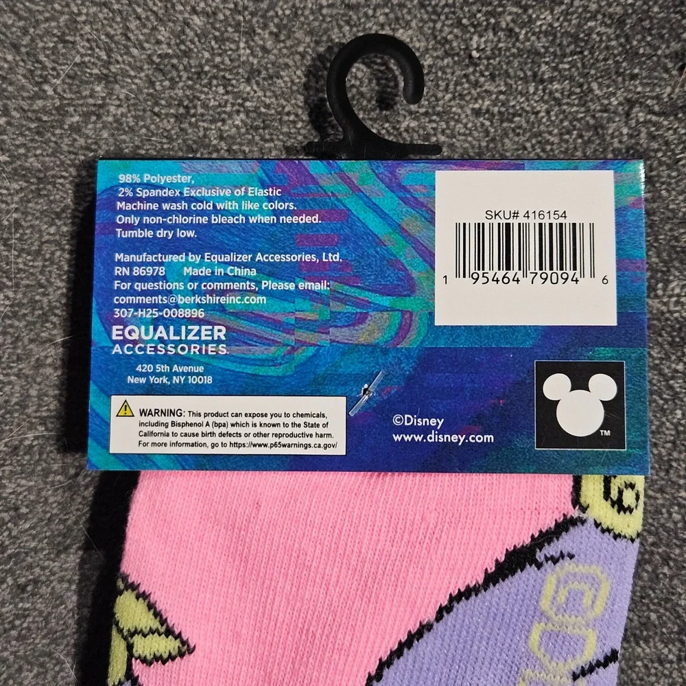 Disney Villains Ursula Crew Socks Pink Purple The Little Mermaid Size 9-13 NEW